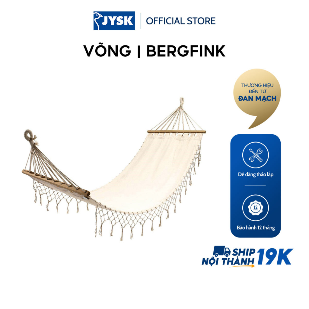 Võng | JYSK Bergfink | cotton/polyester | màu tự nhiên | R80xD200cm