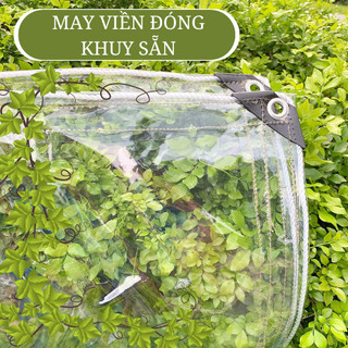 Bạt PVC Trong Suốt với Viền May và Khoen Sẵn - 