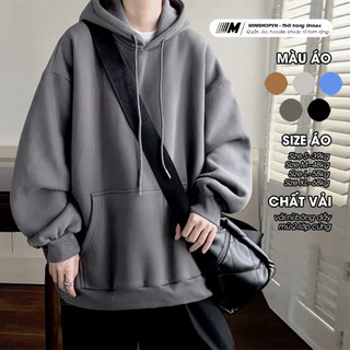 Áo hoodie nam 6 màu form thường có big size mẫu áo khoác chui đầu trơn vải nỉ MinishopVN