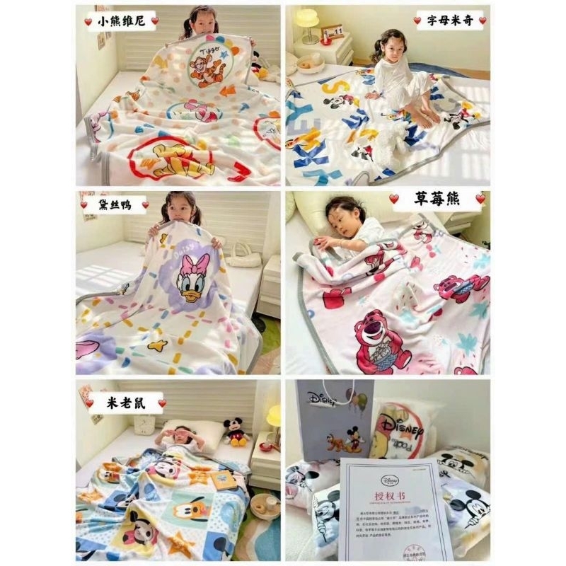 Chăn Tuyết Disney cho bé kích thước 110x 150cm nhiều mẫu kèm túi xách