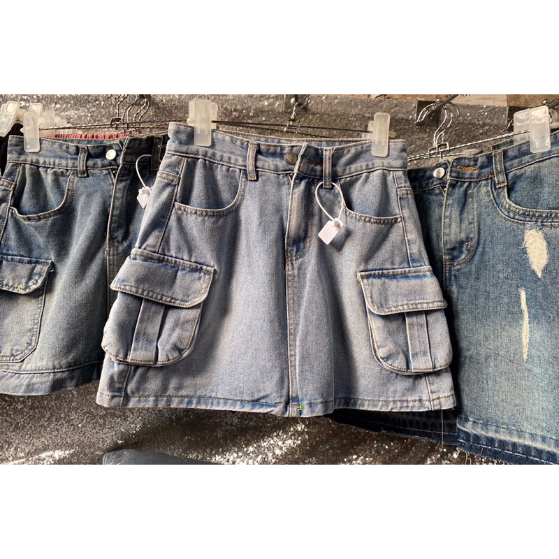 Chân váy jeans túi hộp dáng chữ A có lót trong không sợ lộ sx quảng châu loại 1 hot trending 2023 | BigBuy360 - bigbuy360.vn