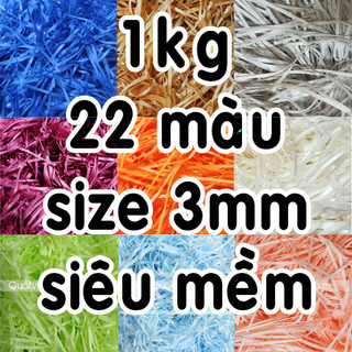 [22 Màu] Giấy Rơm Giấy Vụn Cắt Sợi Lót Hộp Quà Tặng