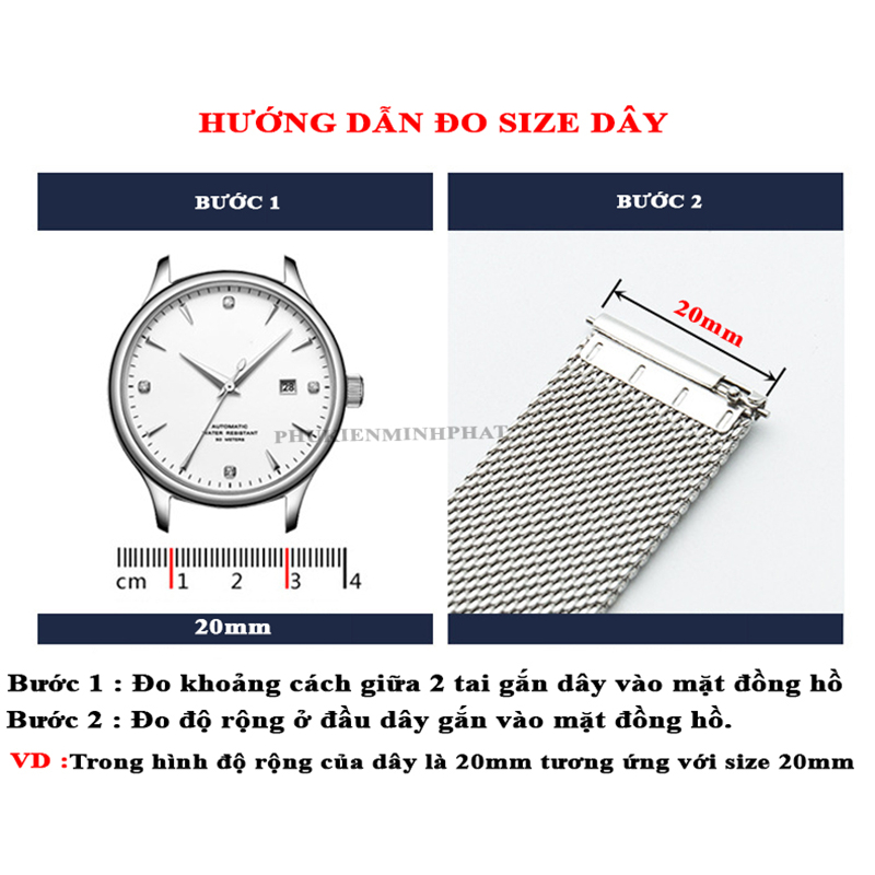 Dây đồng hồ thép nam nữ cao cấp không gỉ dạng lưới Milanese kèm chốt thông minh 10mm 12mm 14mm 16mm 17mm 18mm 19mm 20mm