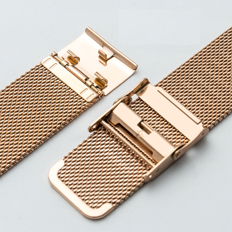 Dây đồng hồ thép nam nữ cao cấp không gỉ dạng lưới Milanese kèm chốt thông minh 10mm 12mm 14mm 16mm 17mm 18mm 19mm 20mm