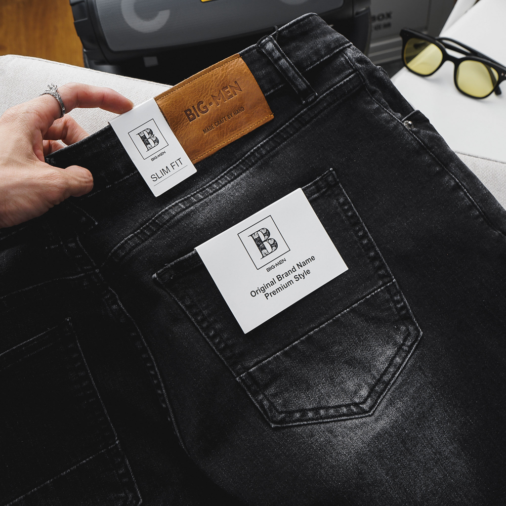 Big Men- Quần short jean đen wash thời trang 85-130kg