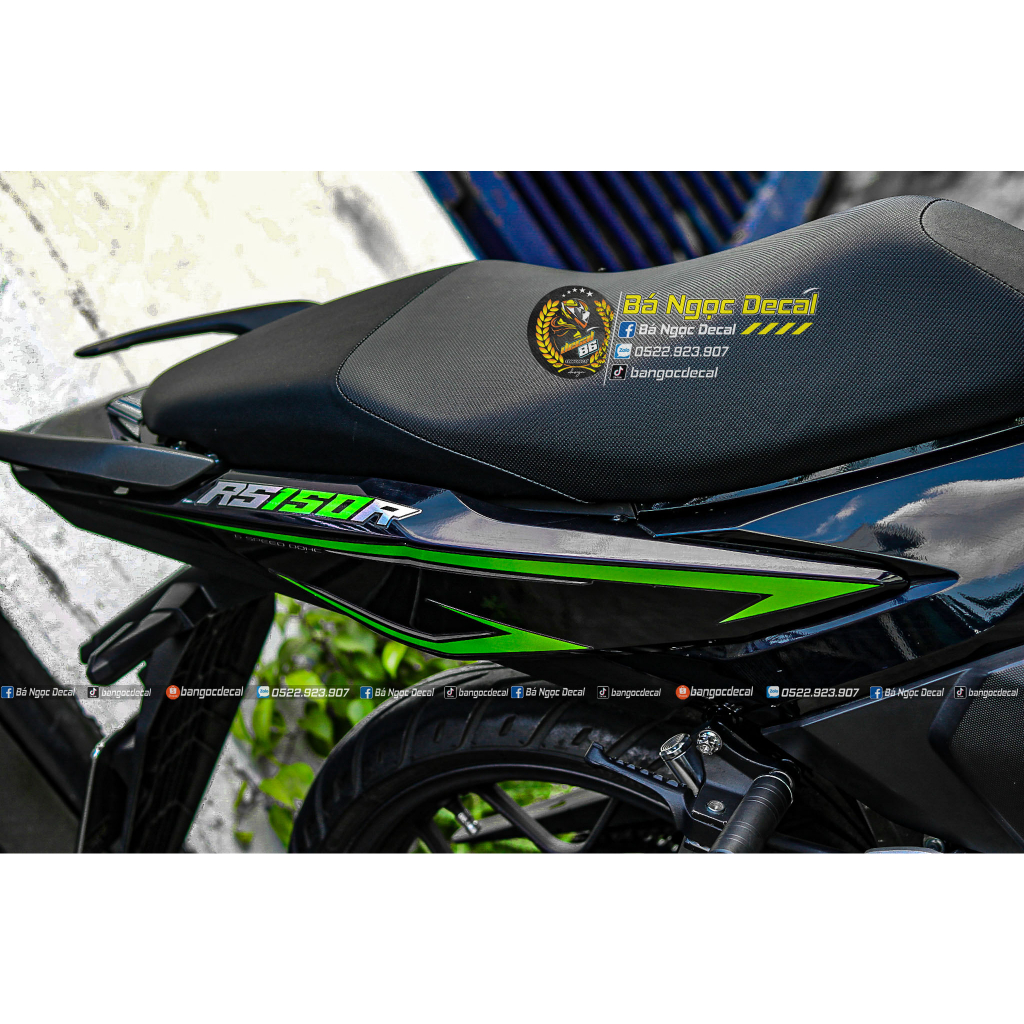 TEM DÁN RS150R XE WINNER X V3 MÀU ĐEN XANH NGỌC CỰC ĐẸP