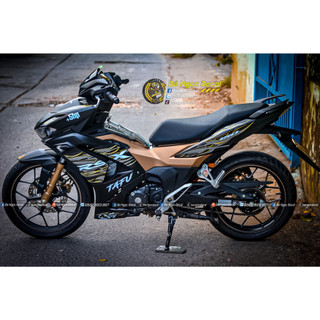 TEM LỬA DÁN XE WINNER X V3 MÀU ĐEN NHÁM VÀNG ĐỒNG