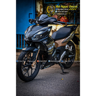 TEM LỬA DÁN XE WINNER X V3 MÀU ĐEN NHÁM VÀNG ĐỒNG