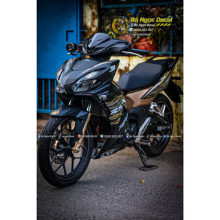 TEM LỬA DÁN XE WINNER X V3 MÀU ĐEN NHÁM VÀNG ĐỒNG