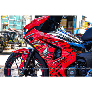 TEM LỬA DÁN XE WINNER X V3 MÀU ĐỎ HRC, ĐỎ ĐEN