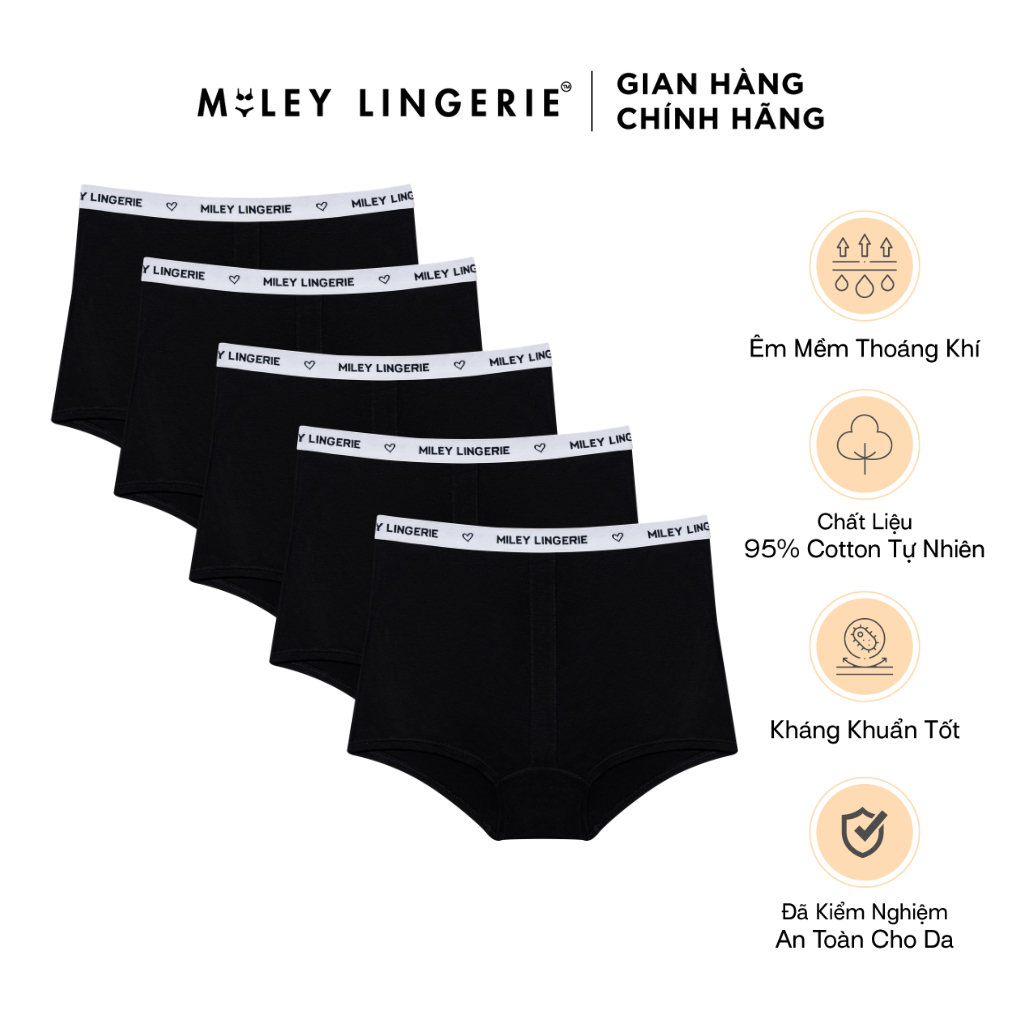 Combo 5 Quần Lót Cạp Cao Vải Sợi Thiên Nhiên Cao Cấp Being Me Miley Lingerie