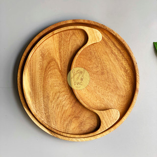  Khay gỗ Đĩa gỗ keo Đựng trái cây hoa quả sấy bánh kem hình Mặt Trăng đẹp Decor chụp ảnh DHC Decor 