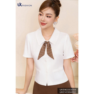 Áo Sơ Mi Ngắn Tay UK FASHION Thiết Kế Trẻ Trung Thanh Lịch Chất Vải Nhập Hàn Cao Cấp Không Nhăn UKSM2303009