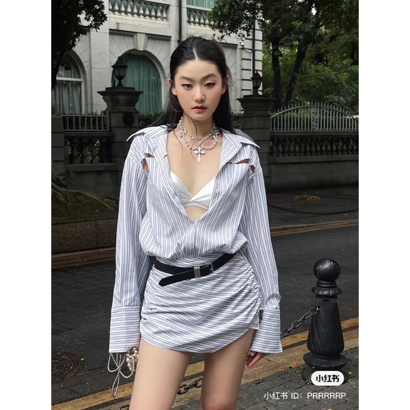 (SẴN S) ĐẦM SƠ MI NỮ ULZZANG TÔN DÁNG