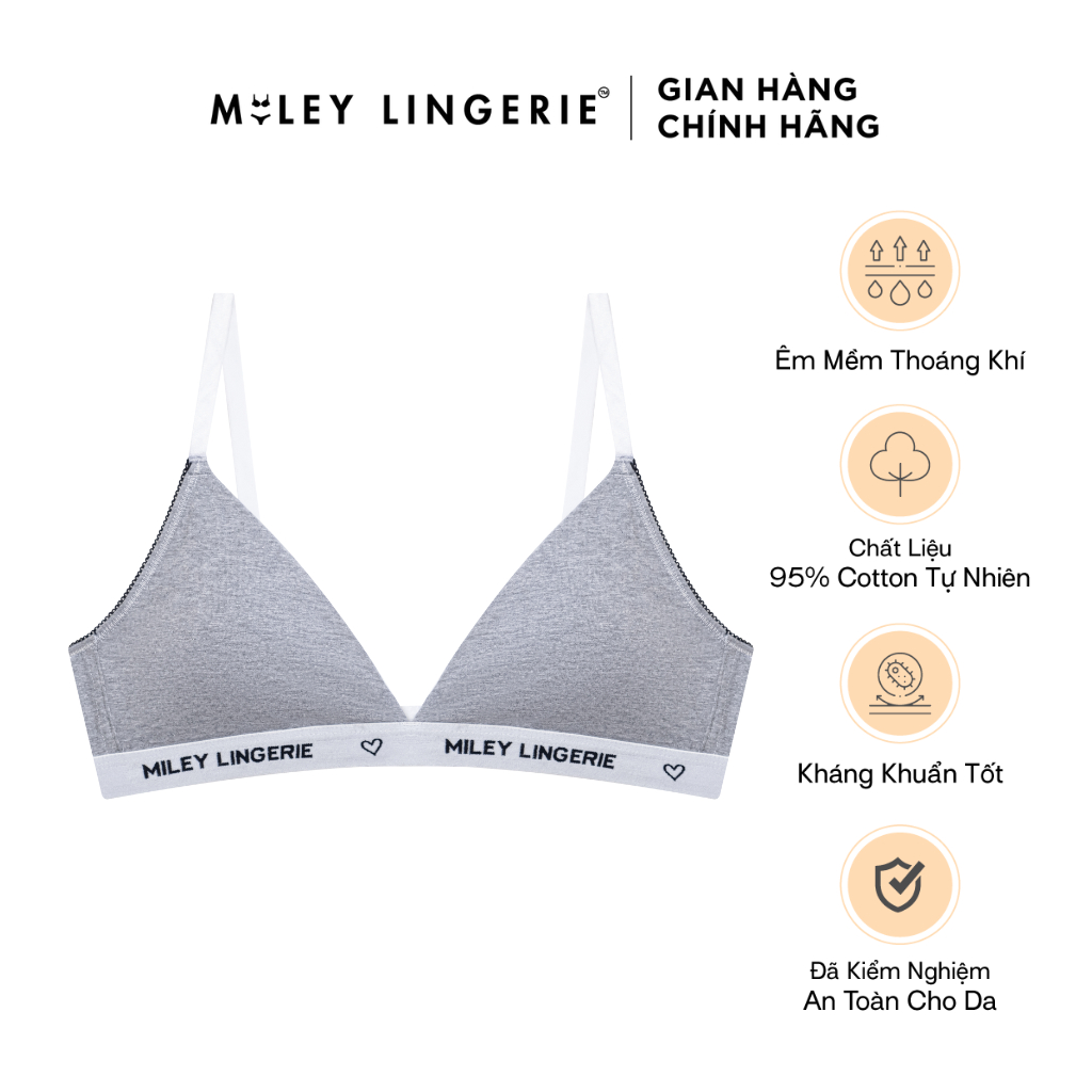 Áo Ngực Cổ Chữ V Lưng Logo Granite Gray Being Me Miley Lingerie