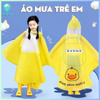 áo mưa cho bé-áo mưa trẻ em cánh dơi Vải Eva Không thấm nước và khô nhanh vành mũ lớn Dễ thương áo mưa nam nữ