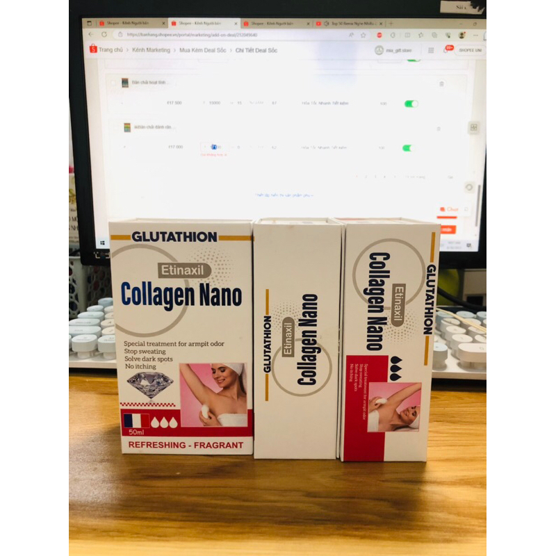 Lăn Nách Ngăn Mùi, Giảm Thâm Vùng Nách Glutathion  Etinaxil Collagen Nano