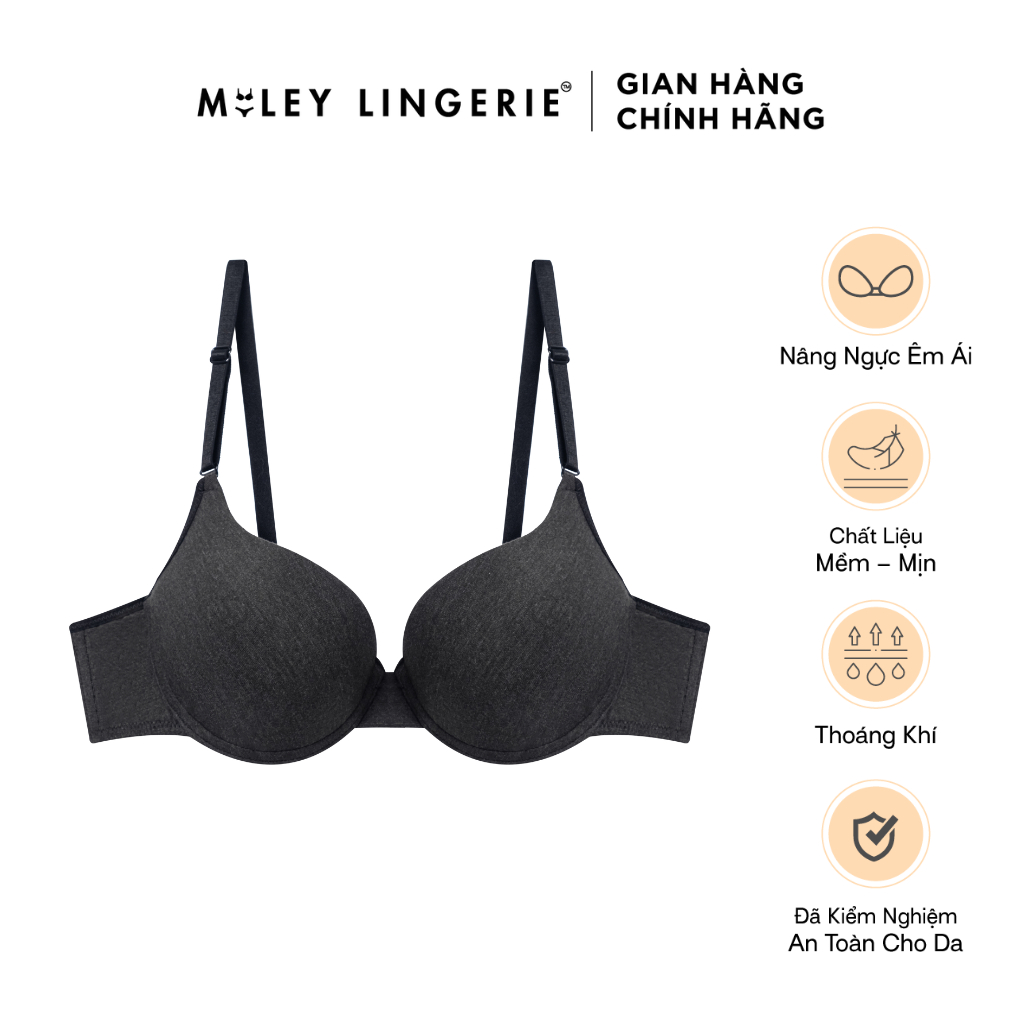 Áo Ngực Nữ Cotton Có Gọng Nâng Ngực Dark Grey Being Me Miley Lingerie