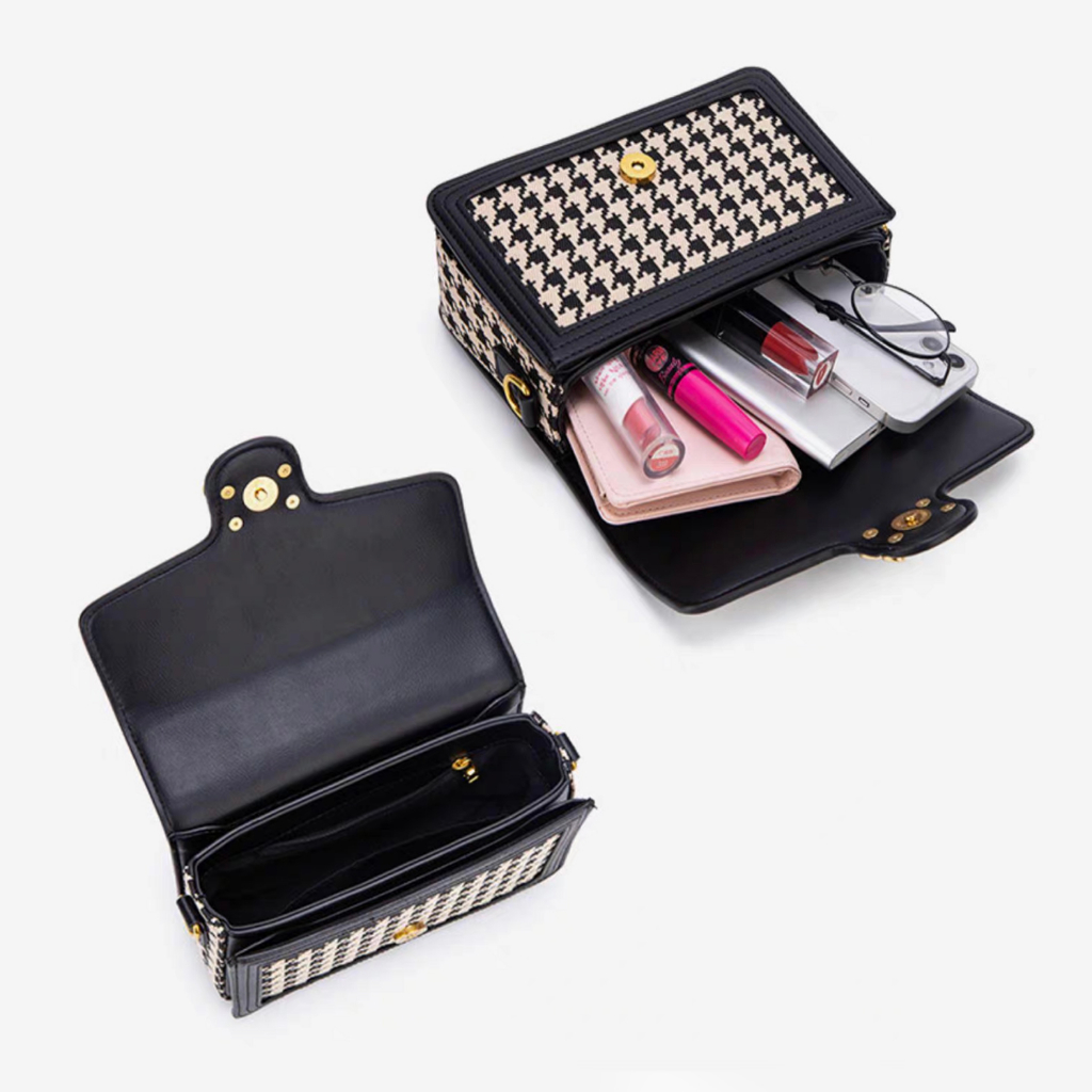 Túi xách nữ kẹp nách hoạ tiết mắt mèo màu đen SEEME Paula Bag