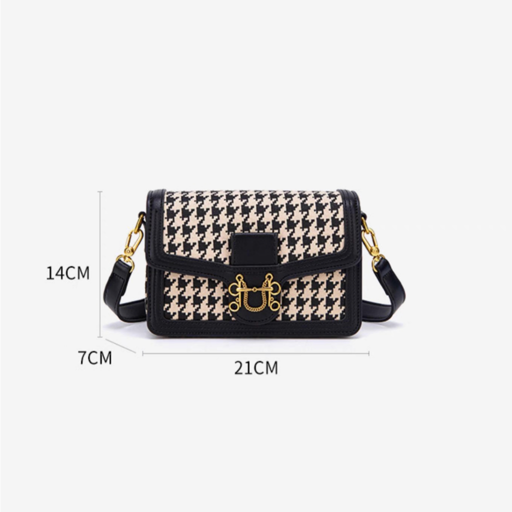 Túi xách nữ kẹp nách hoạ tiết mắt mèo màu đen SEEME Paula Bag