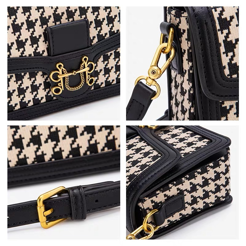 Túi xách nữ kẹp nách hoạ tiết mắt mèo màu đen SEEME Paula Bag