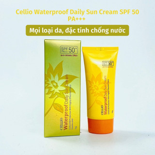 Kem chống nắng cellio hàn quốc spf 50 pa+++ colagen, waterproof daily