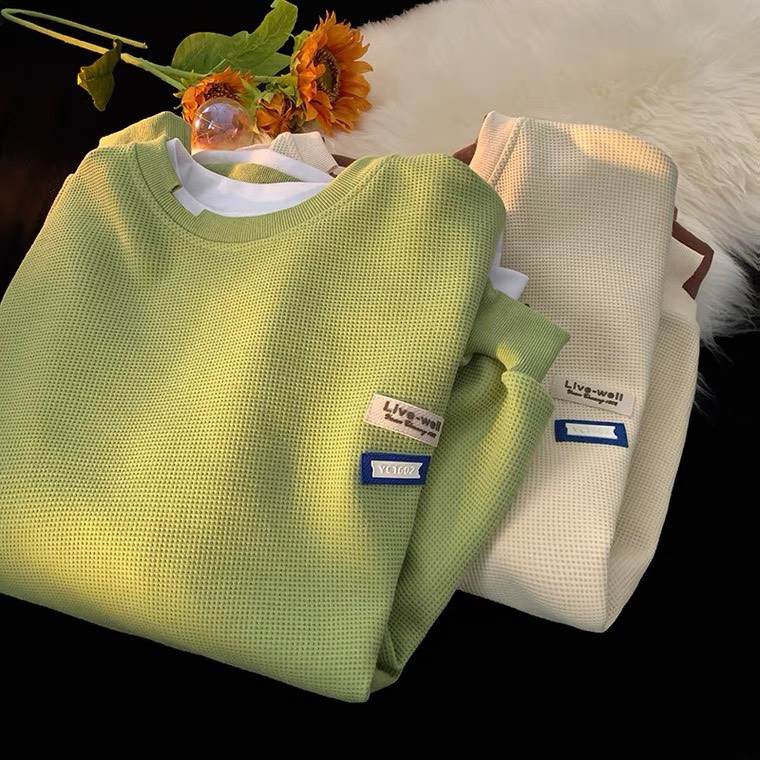 Áo Sweater nam nữ phối logo LOVEWELL NAD Form Rộng Chất cotton tổ ong  Unisex Thời Trang Trẻ Trung năng động