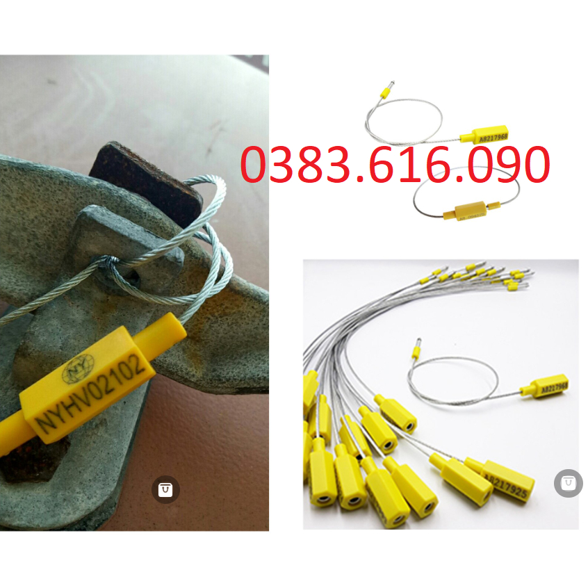 In logo theo yêu cầu miễn phí. Seal cáp / Seal chì dây / Kẹp chì dây niêm phong container có seri