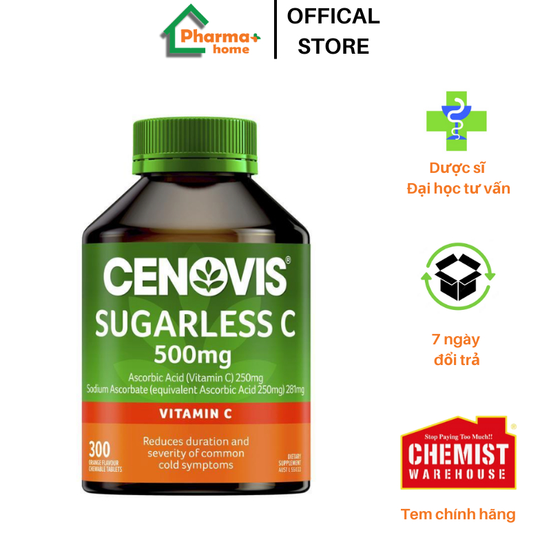 Viên nhai Cenovis Vitamin C không đường, 500 viên