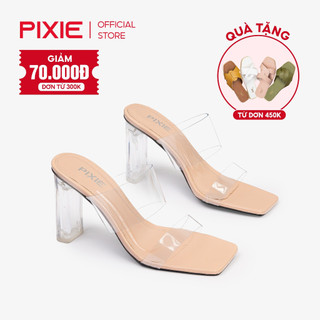 Guốc Cao Gót 9cm Hai Quai Trong H129 Pixie