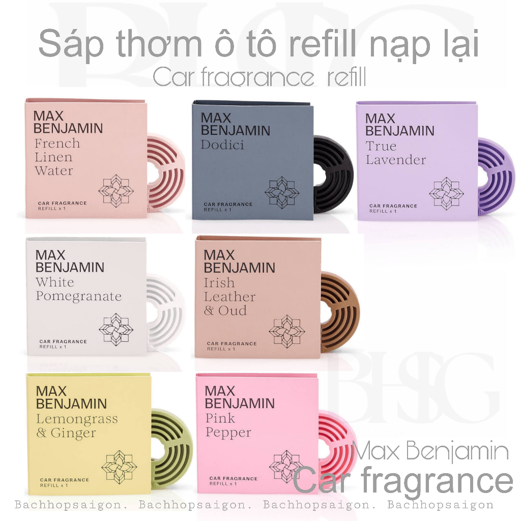 [bhsg] Sáp thơm ô tô  MAX BENJAMIN car fragrance với 9 mùi hương