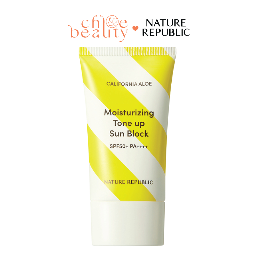 Kem chống nắng nâng tông NATURE REPUBLIC California Aloe Moisturizing Tone Up Sun Block SPF50+ PA++++ 57ml