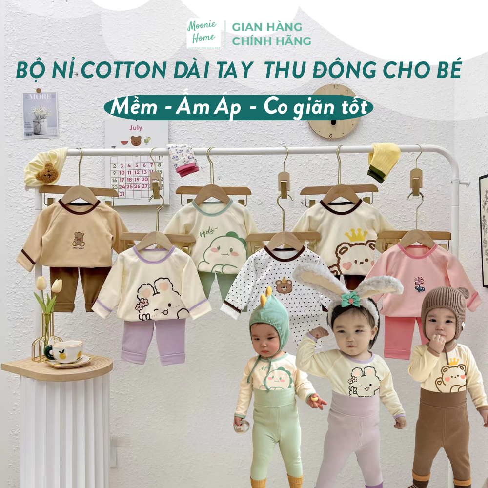 Bộ NỈ Cotton Thu Đông Cho Bé Ấm Áp BN-05