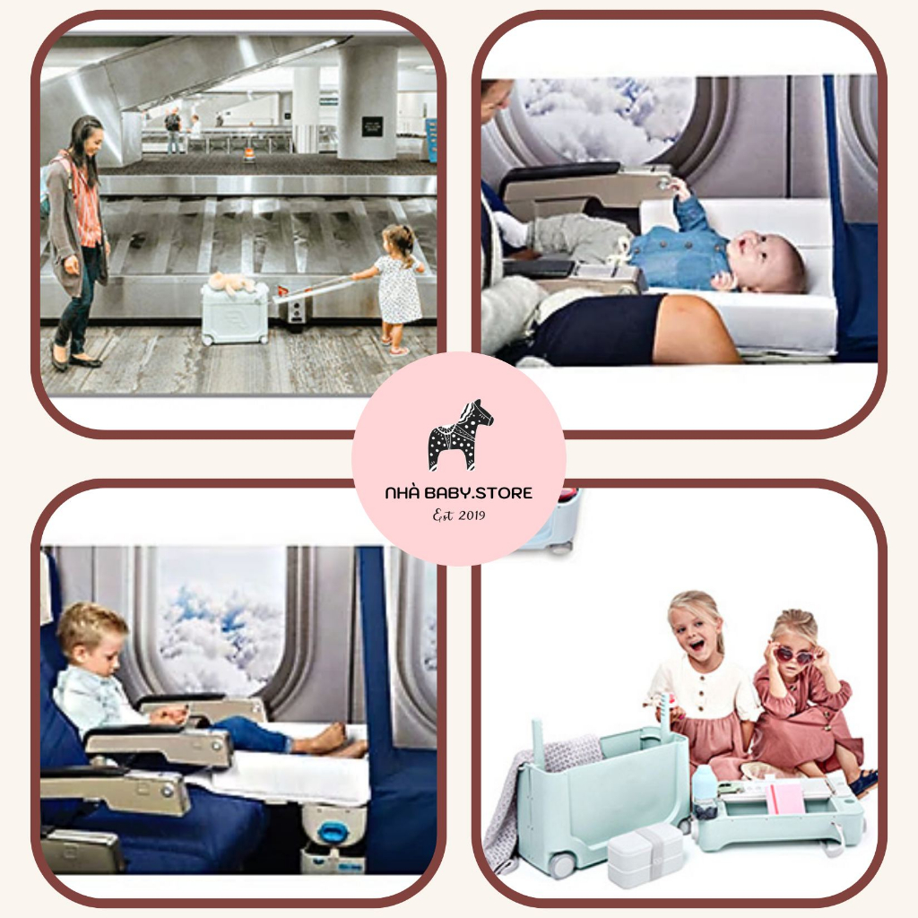 Vali 5 in1 Giường Ngủ Di Động siêu Hot chính hãng Hàn Quốc MINNOW 20L tặng kèm túi quà yêu thương cho bé yêu