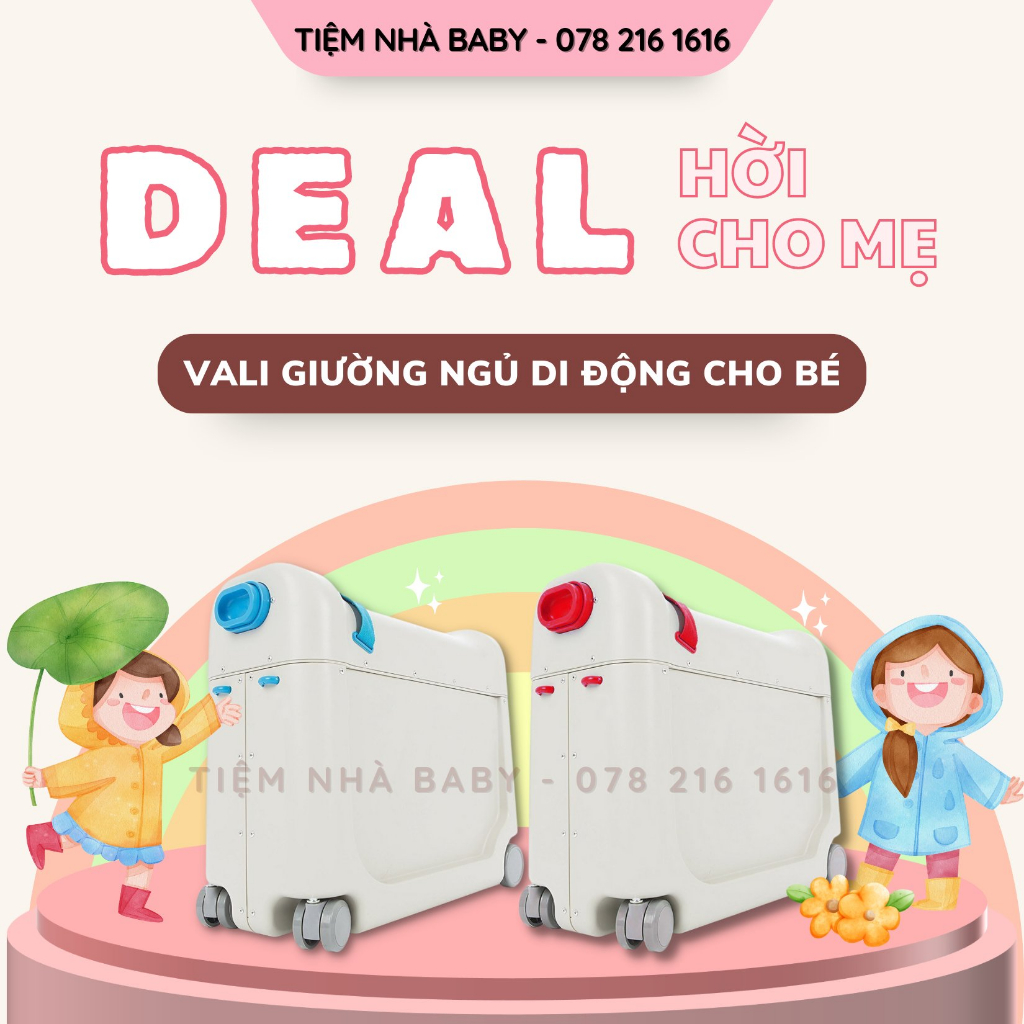Vali 5 in1 Giường Ngủ Di Động siêu Hot chính hãng Hàn Quốc MINNOW 20L tặng kèm túi quà yêu thương cho bé yêu