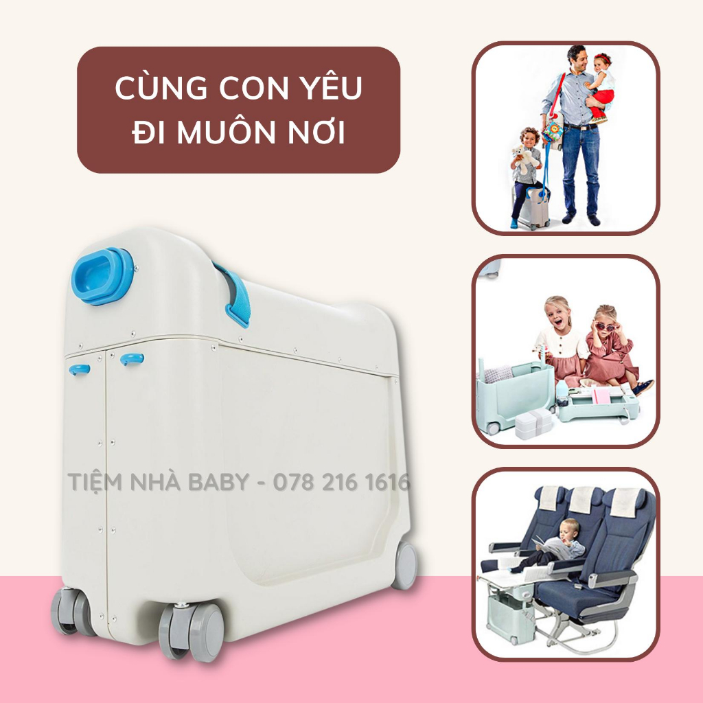 Vali 5 in1 Giường Ngủ Di Động siêu Hot chính hãng Hàn Quốc MINNOW 20L tặng kèm túi quà yêu thương cho bé yêu