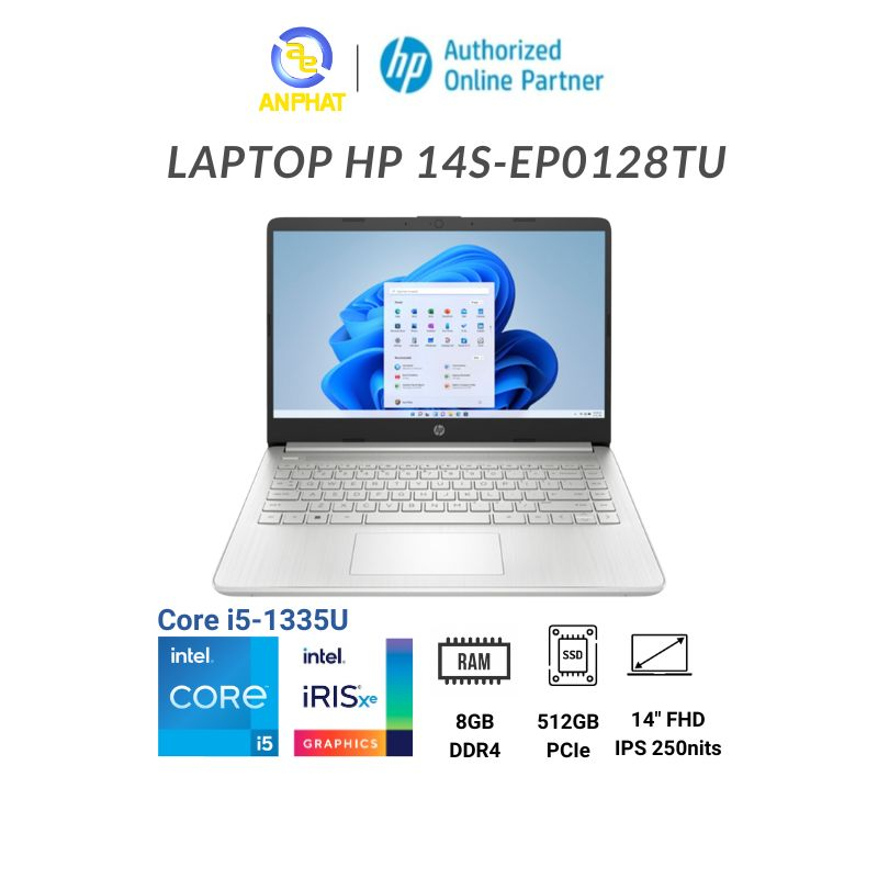 [Mã ELHP3TR giảm 12% đơn 500K] Laptop HP 14s-ep0128TU (Core i5-1335U | 14 inch FHD)