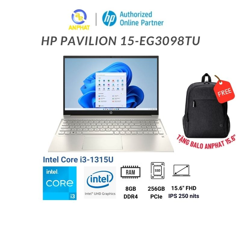 [Mã ELHP12 giảm 12% đơn 10TR] Laptop HP Pavilion 15-eg2086TU (Core i3 1215U)