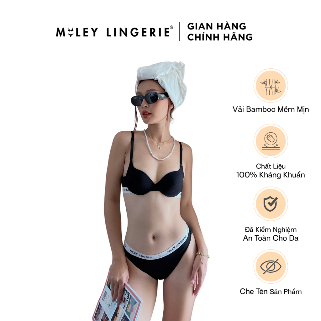  Áo Ngực Nữ Phối Lưng Logo Miley Vải Sợi Thiên Nhiên Miley Lingerie Bamboo BRB01001