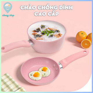 Chảo chống dính 16cm cao cấp dễ vệ sinh dùng được trên các loại bếp lớp chống dính đá hoa cương siêu bền nồi sữa nhỏ