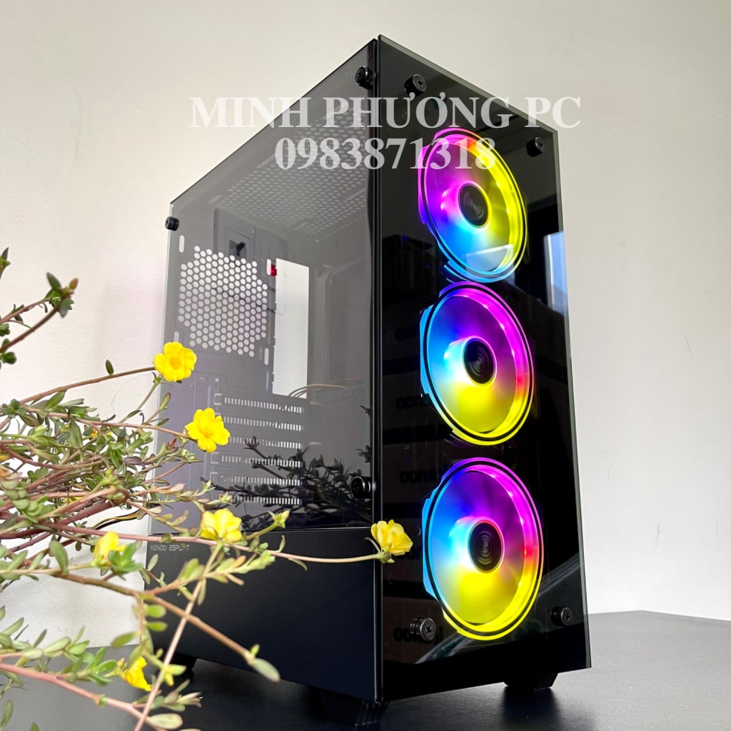 Thùng máy/ Vỏ Case máy tính Kenoo Esport K300 Gaming ATX - 2 mặt kính cường lực - Hàng chính hãng - Bảo hành 12 thá