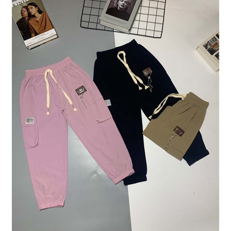 Quần gió túi hộp cho bé gái từ 11-30 kg siêu ngầu