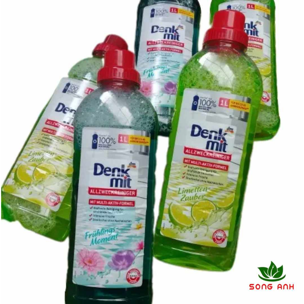 Hàng Đức - Nước lau sàn cao cấp Denkmit dung tích 1L hương hoa/ hương chanh thơm mát