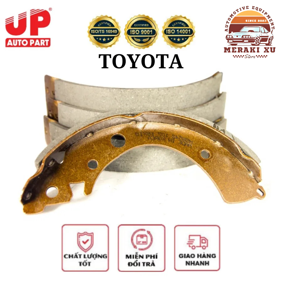 Guốc Phanh - Bố Thắng Sau cho xe TOYOTA Vios (07-Nay), Yaris, Innova (06-Nay), Hilux, Zace (00-05), Fortuner (05-Nay)