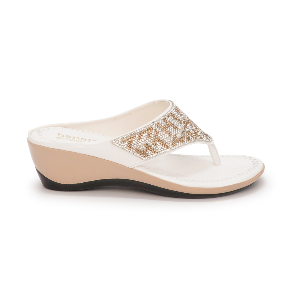 Dép Kẹp Nữ Hanatabi Quai Xoàn Đế Xuồng Cao 5cm Mã HNDEK5F880