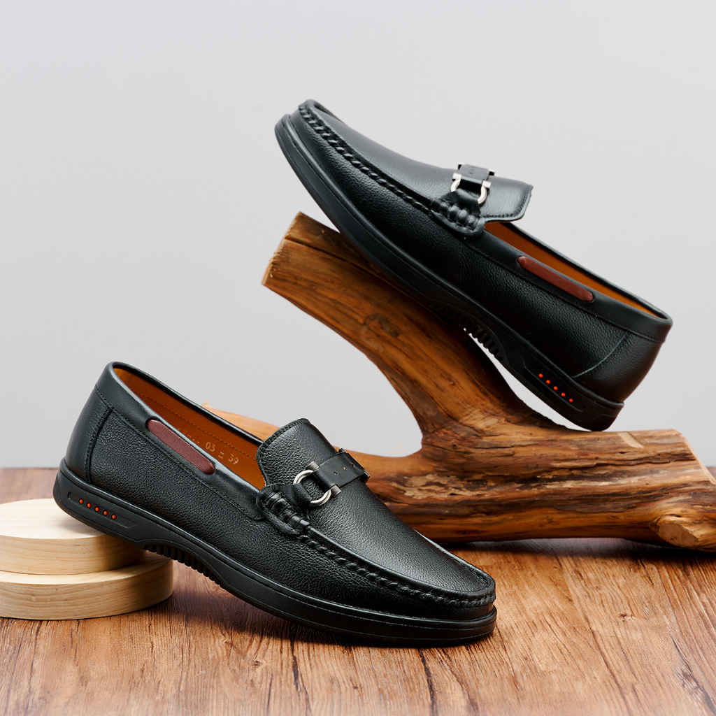 Giày da nam LEXSHOES giày da bò LS03 cao cấp khâu chỉ bảo hành 2 năm