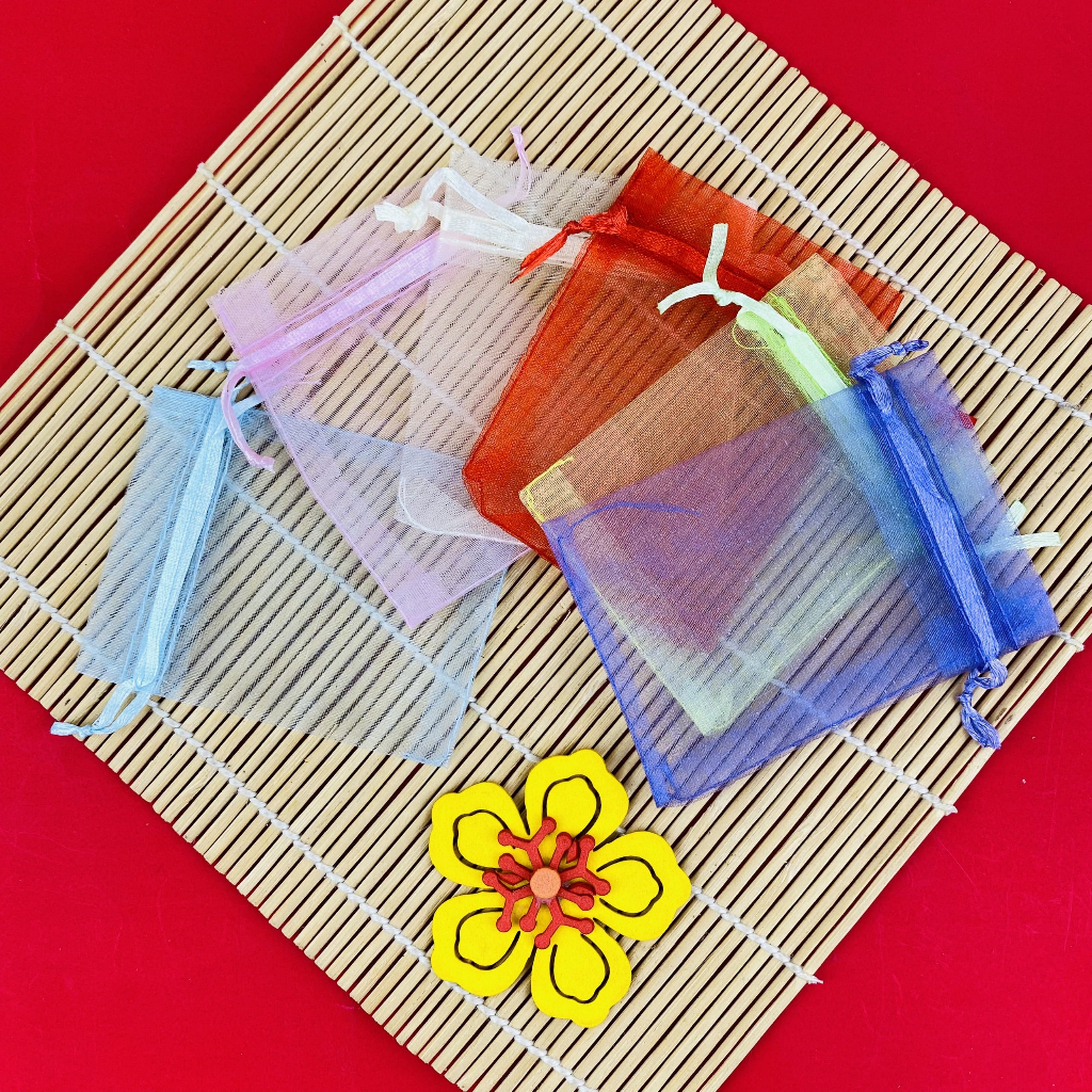 Túi vải voan dây rút 7x9cm đựng đá, trang sức, đồ phong thủy, làm túi thơm - Hà Lynn