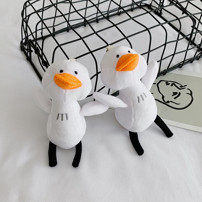 Móc Khoá Vịt Bông Trắng Chân Đen - Dễ Thương