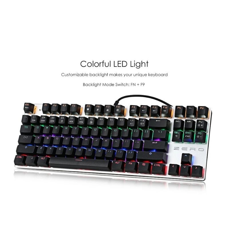 Bàn phím cơ Meeto Zero   Led Rainbow TKL 87 phím - qua sử dụng