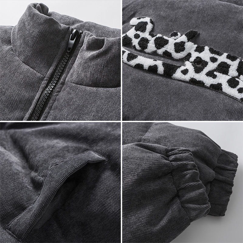 Áo phao nam đep màu xám và kem phong cách hàn quốc